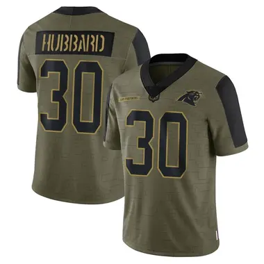 Men's Nike Carolina Panthers Chuba Hubbard 2021 Salute To Service Jersey - Olive Limited
