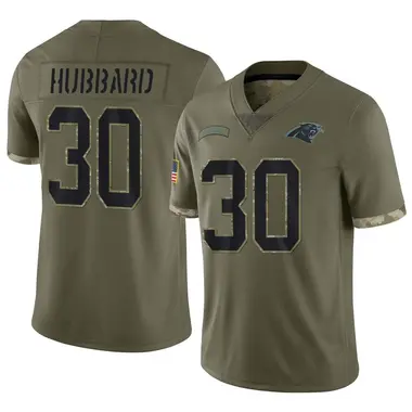 Men's Nike Carolina Panthers Chuba Hubbard 2022 Salute To Service Jersey - Olive Limited