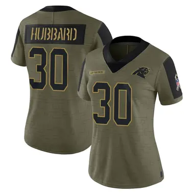 Women's Nike Carolina Panthers Chuba Hubbard 2021 Salute To Service Jersey - Olive Limited