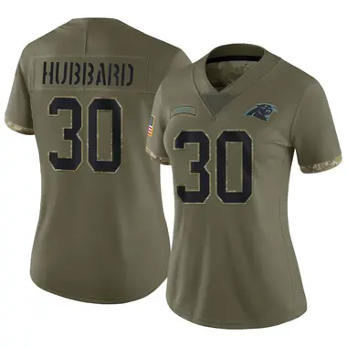 Women's Nike Carolina Panthers Chuba Hubbard 2022 Salute To Service Jersey - Olive Limited